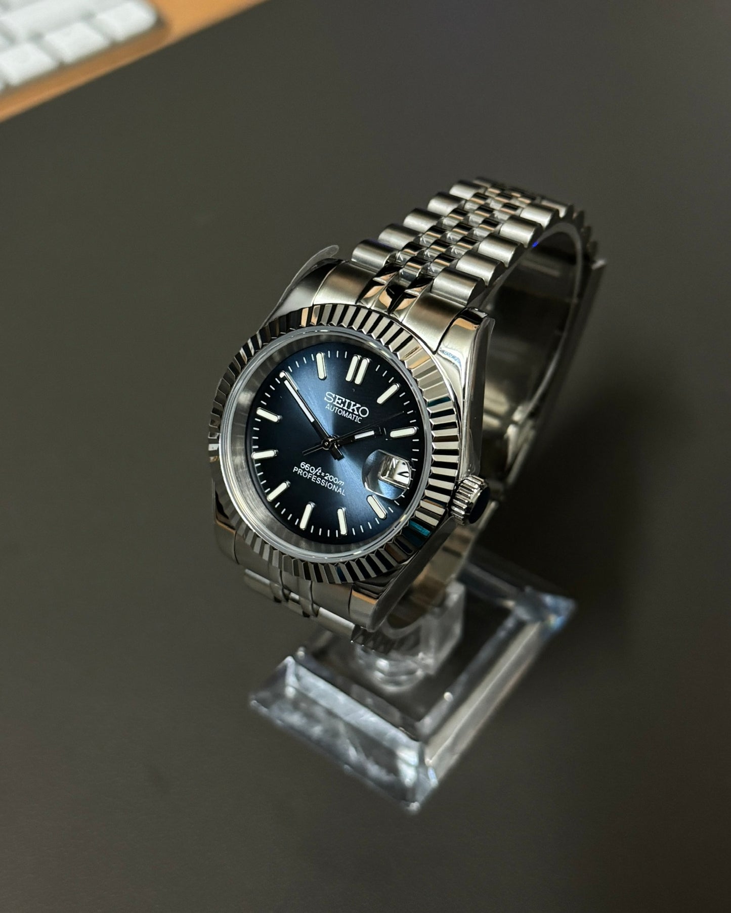 Datejust: Stainless Steel Gradient Sunburst Blue Dial Stick Markers w/ Jubilee Bracelet