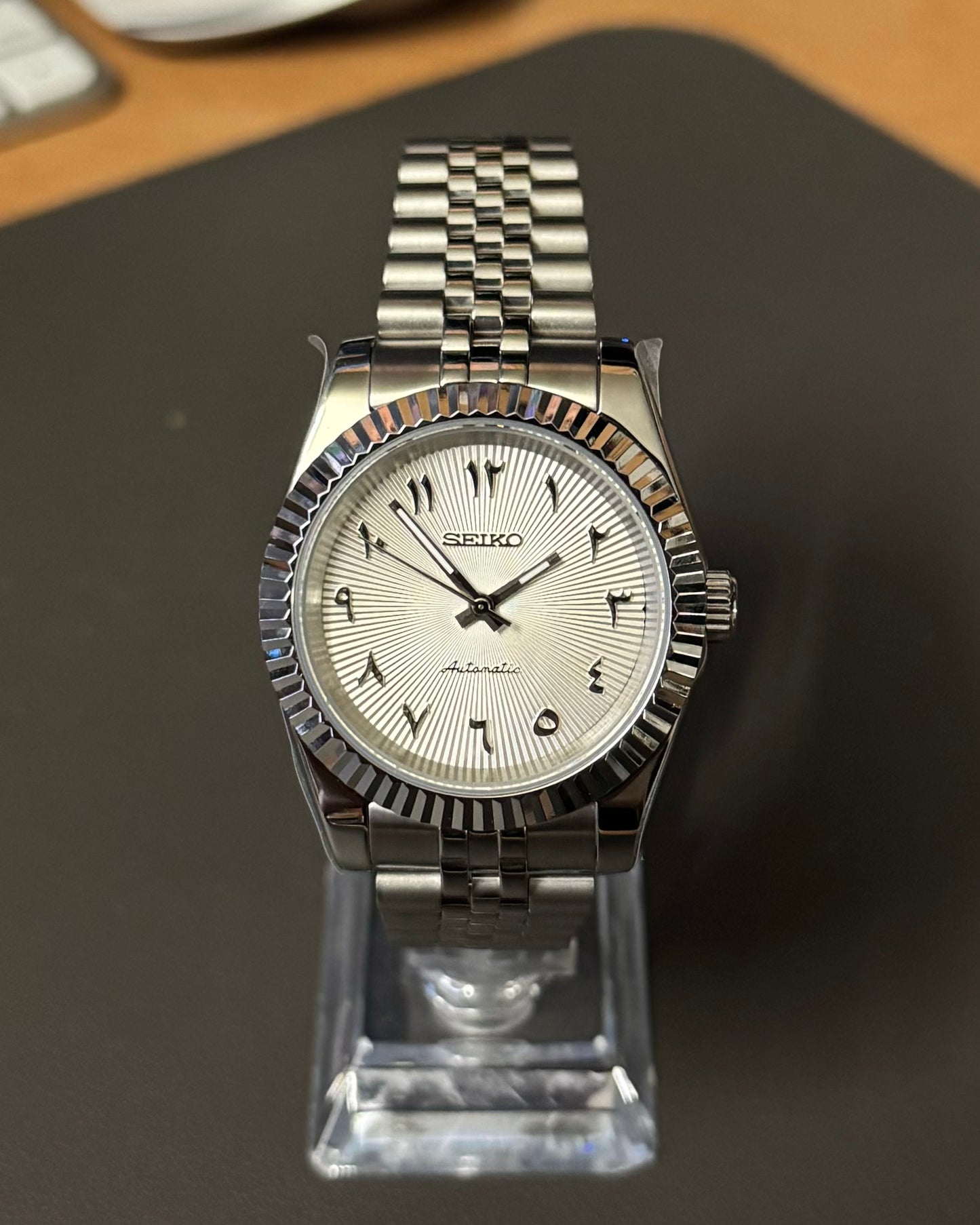 DateJust: Stainless Steel Guilloche White Dial Arabic Markers w/ Jubilee Bracelet