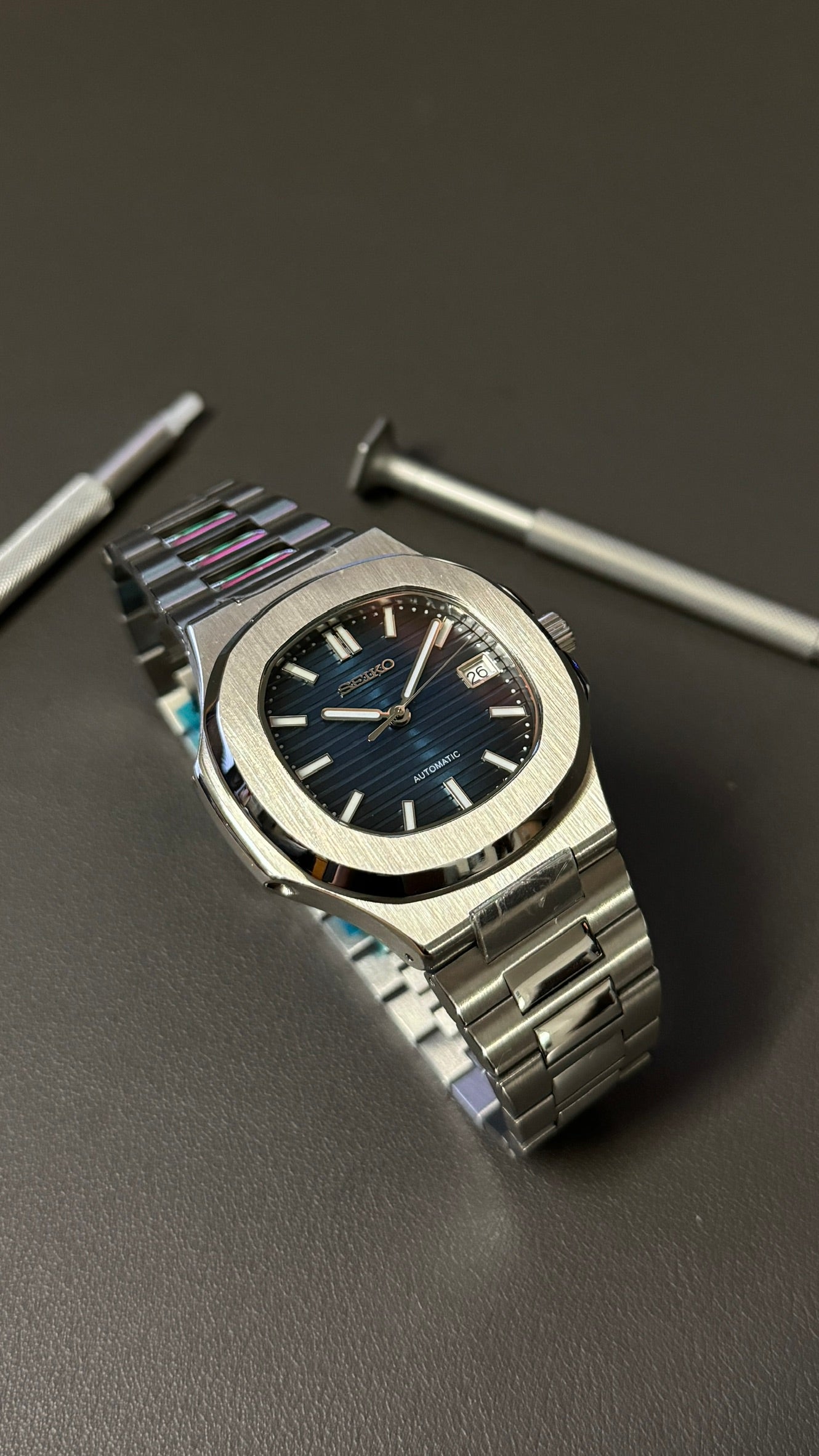 Seiknaut: Stainless Steel Blue Dial