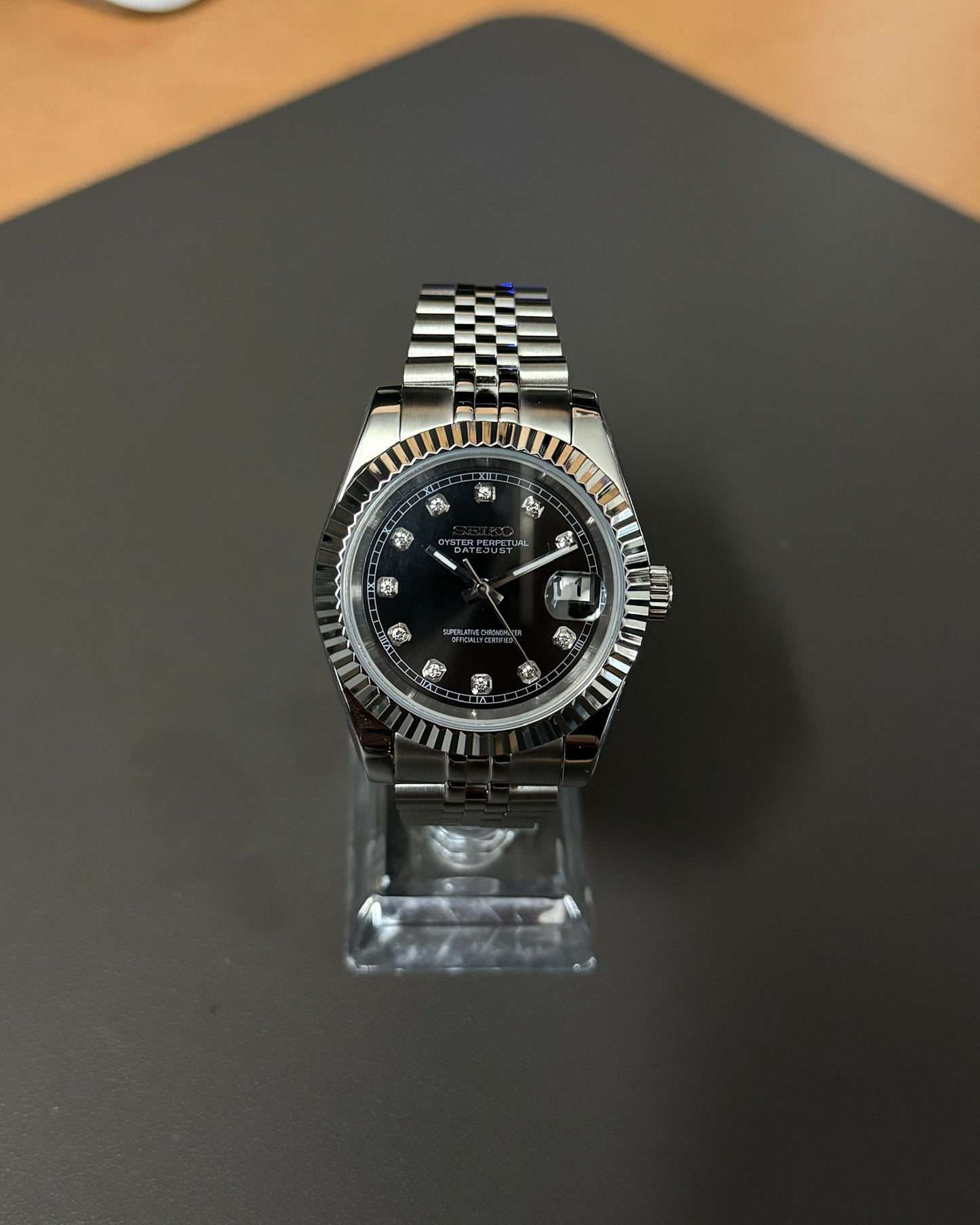 Datejust: Stainless Steel Black Dial Gem Markers w/ Jubilee Bracelet