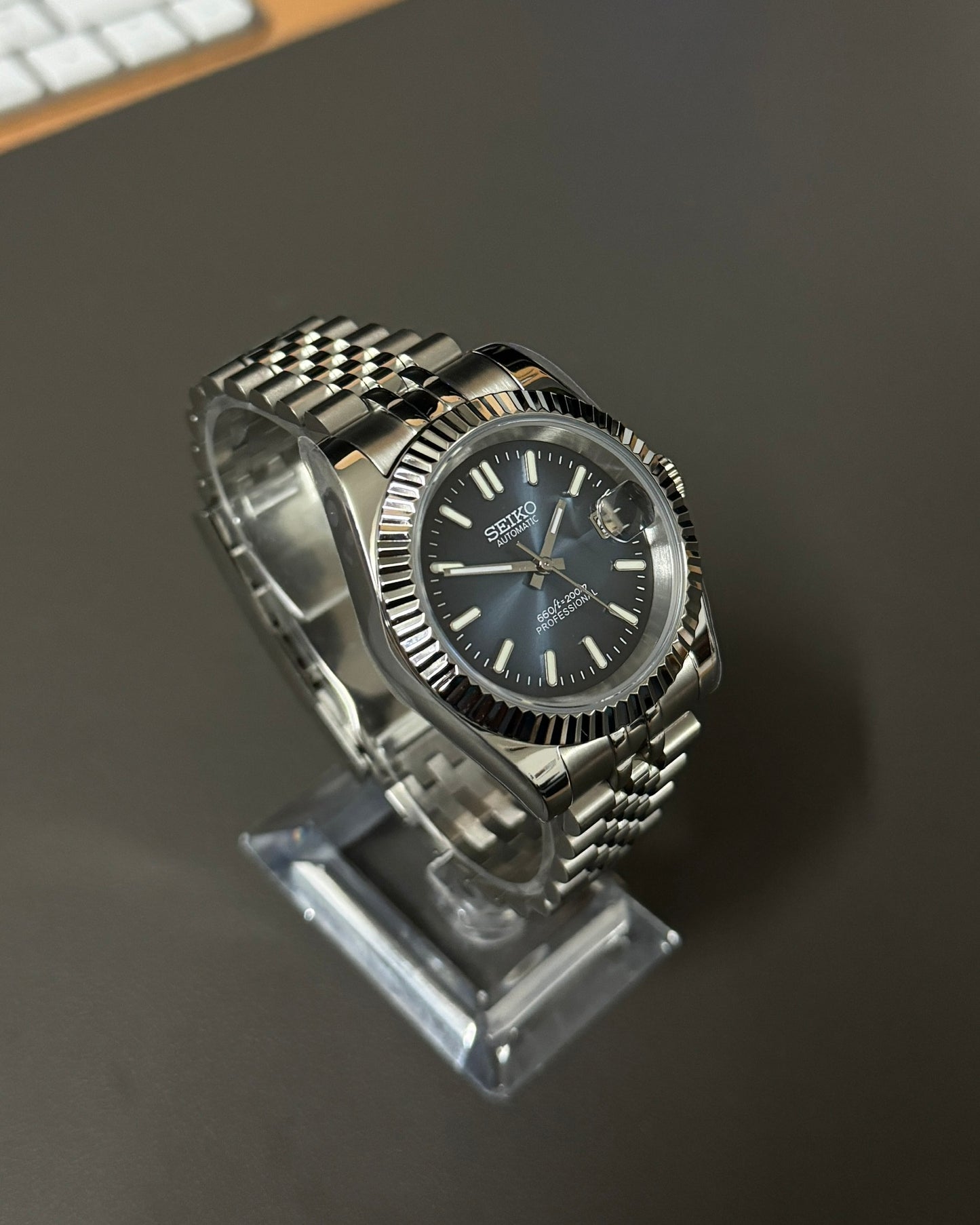 Datejust: Stainless Steel Gradient Sunburst Blue Dial Stick Markers w/ Jubilee Bracelet