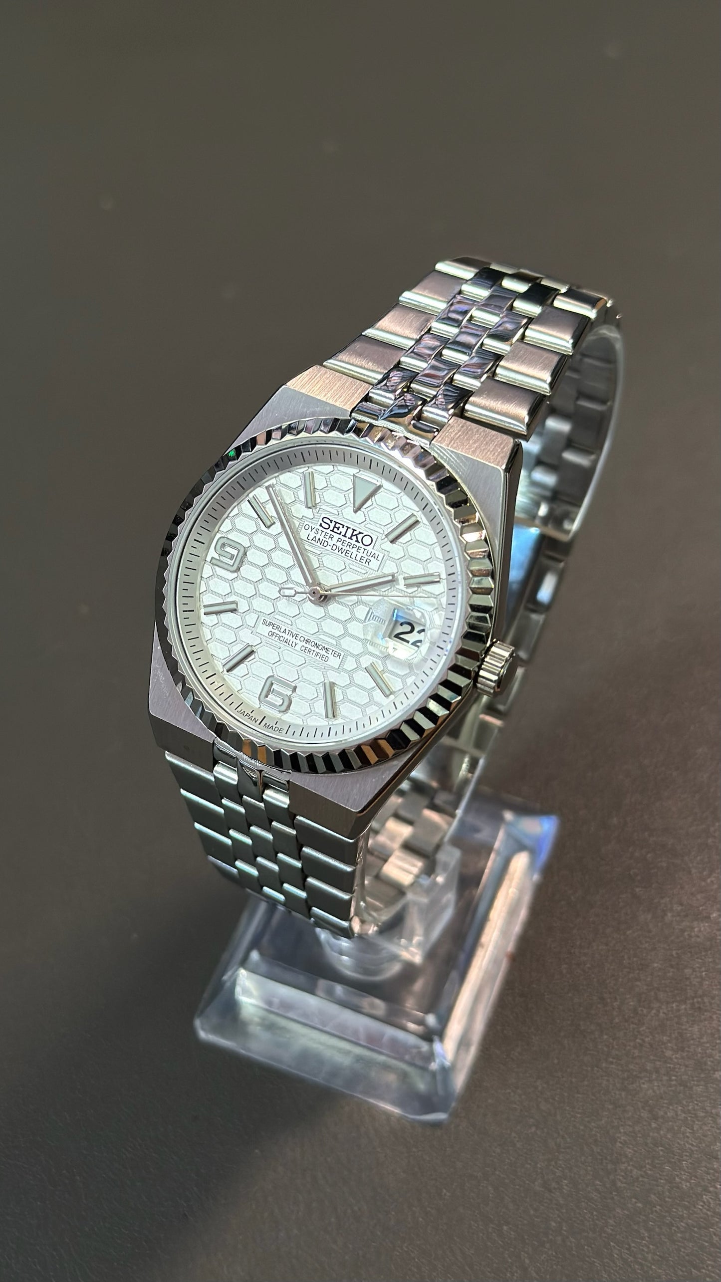 Land-Dweller: Stainless Steel White Dial