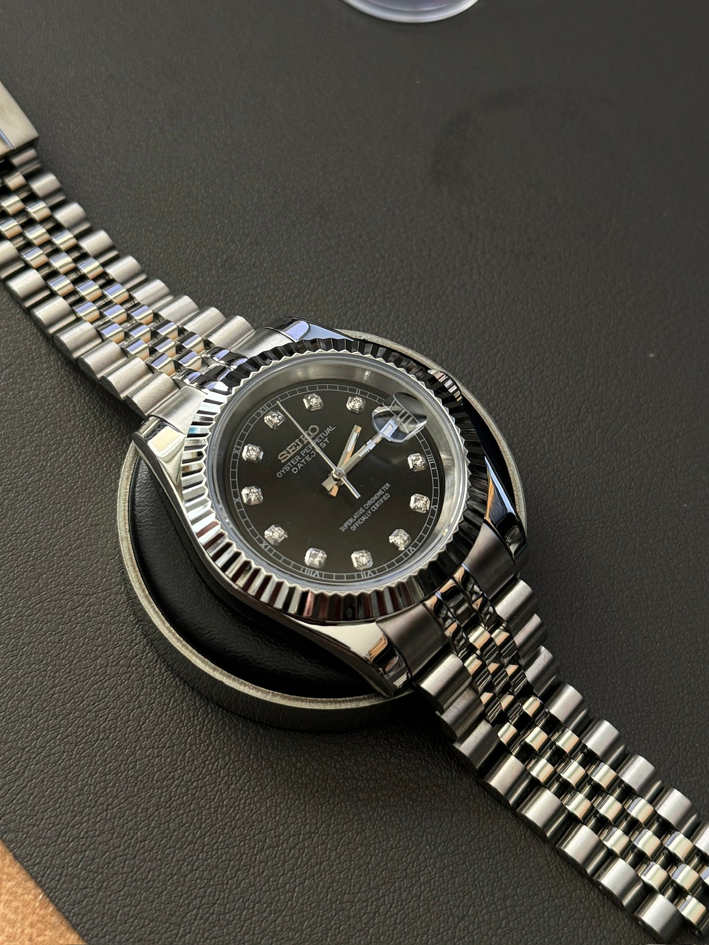 Datejust: Stainless Steel Black Dial Gem Markers w/ Jubilee Bracelet