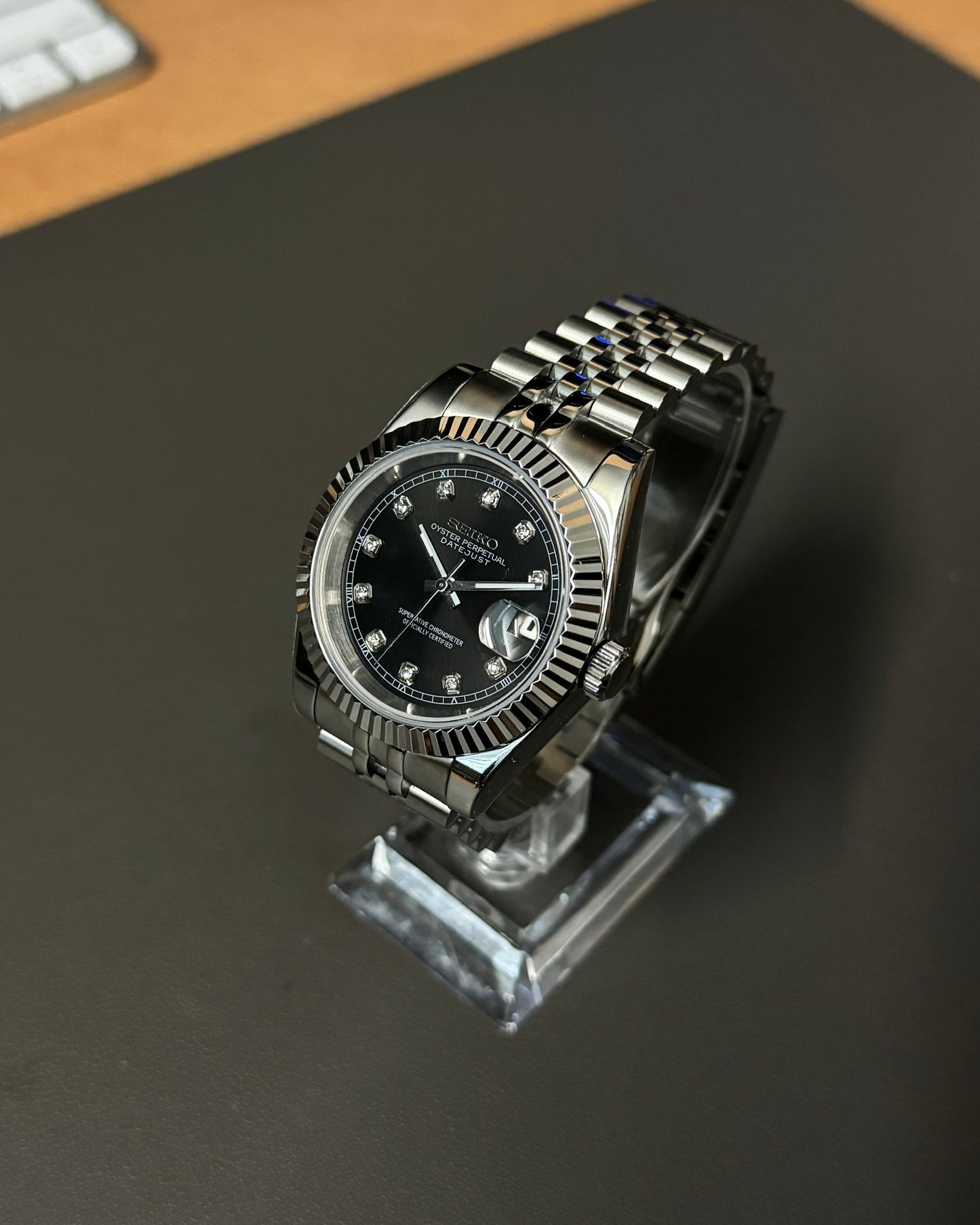 Datejust: Stainless Steel Black Dial Gem Markers w/ Jubilee Bracelet