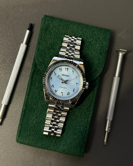 DateJust: Stainless Steel Ice Blue Arabic marker Dial on Jubilee Bracelet