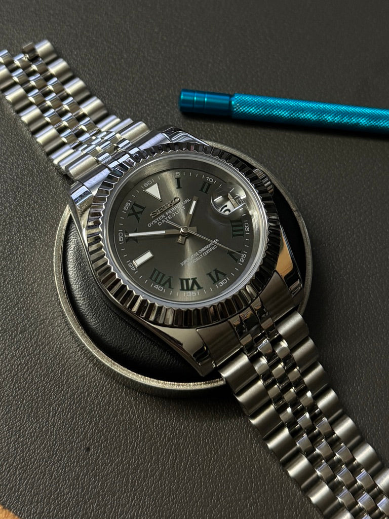 Seiko Mod Datejust: Stainless Steel Wimbledon Dial w/ jubilee Bracelet