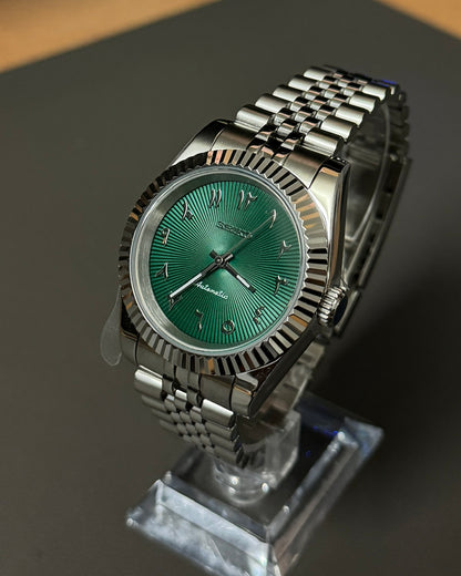 DateJust: Stainless Steel Green Dial Arabic Markers w/ Jubilee Bracelet