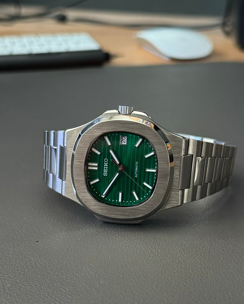 Seiko Mod Seikonaut: Stainless Steel Green Dial