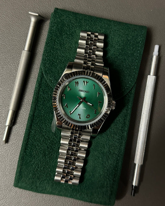 DateJust: Stainless Steel Green Dial Arabic Markers w/ Jubilee Bracelet
