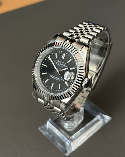 DateJust: Stainless Steel Black Dial Stick Markers w/ Jubilee Bracelet