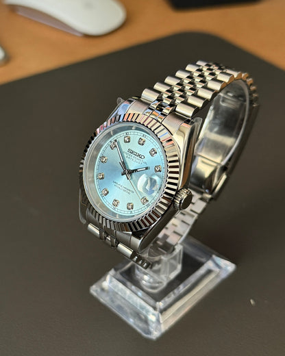 DateJust: Stainless Steel Ice Blue Dial Gem Markers w/ Jubilee Bracelet