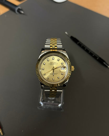 DateJust: Two Tone Champagne Gem Marker Dial on Jubilee Bracelet