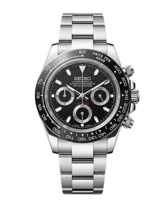 Chronograph: Stainless Steel Black Dial on Oyster Bracelet