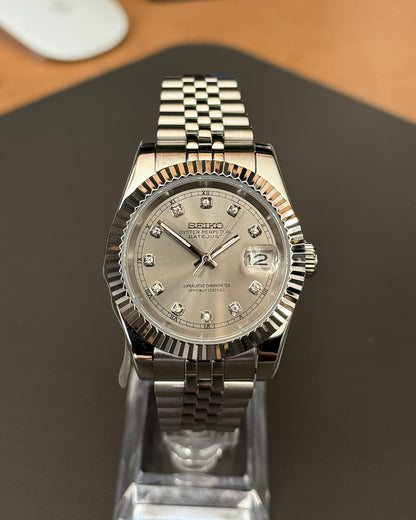 DateJust: Stainless Steel Grey Dial Gem Markers w/ Jubilee Bracelet