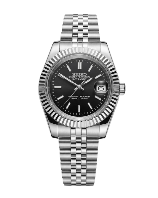 DateJust: Stainless Steel Black Dial Stick Markers w/ Jubilee Bracelet