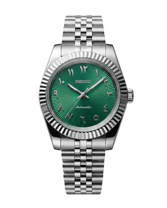 DateJust: Stainless Steel Green Dial Arabic Markers w/ Jubilee Bracelet
