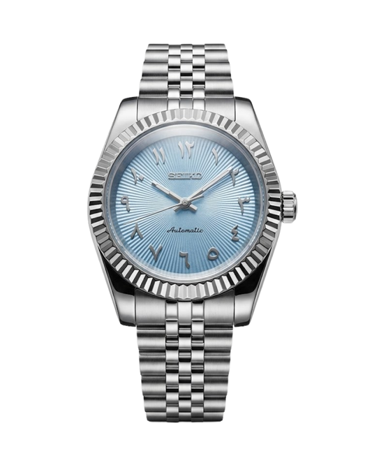 DateJust: Stainless Steel Ice Blue Arabic marker Dial on Jubilee Bracelet