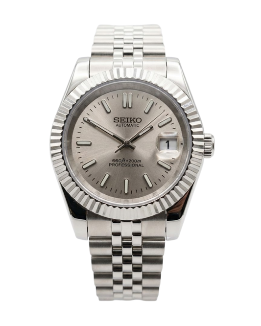 DateJust: Stainless Steel Tan Dial Stick Markers w/ Jubilee Bracelet