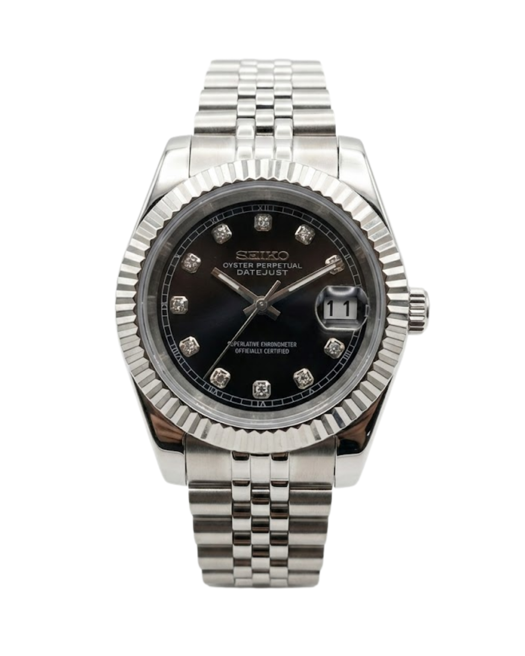 Datejust: Stainless Steel Black Dial Gem Markers w/ Jubilee Bracelet