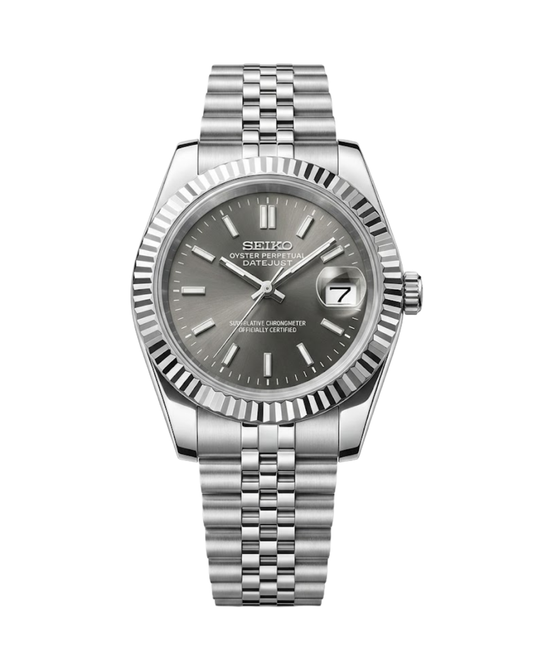 Datejust: Stainless Steel Grey Dial Stick Markers w/ Jubilee Bracelet