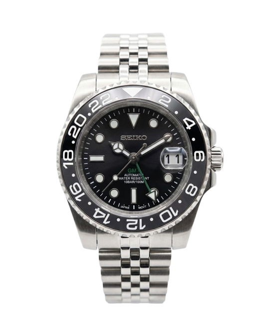 GMT: Stainless Steel Bruce Wayne Rotating Bezel w/ Jubilee Bracelet