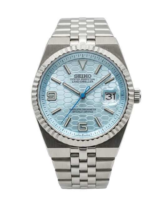 Land-Dweller: Stainless Steel Ice Blue Dial