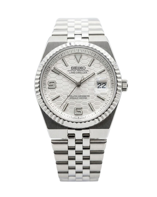 Land-Dweller: Stainless Steel White Dial